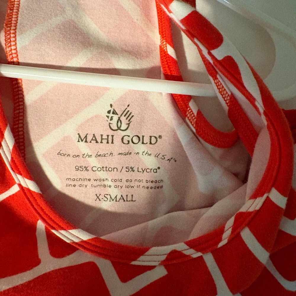 MAHI GOLD Red and White Geometric Mini Dress - Picture 2 of 2